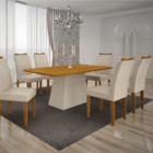 Mesa De Jantar Slim Retangular Tampo Copo Mdf-vidro 160cm Pam