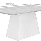 Mesa De Jantar Slim Retangular Tampo Mdf-vidro 180cm Pampulha