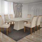 Mesa De Jantar Slim Retangular Tampo Reto Mdf-vidro 120cm Pam