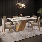 Mesa De Jantar Sofia 160x90 Carvalho/creme Com 6 Cadeiras Cur