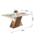 Mesa De Jantar Sofia Tampo Chanfrado Com Vidro 170x90 - Pr Mó