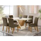 Mesa De Jantar Solus C/ 6 Cadeiras Vita - Nature/off White/m