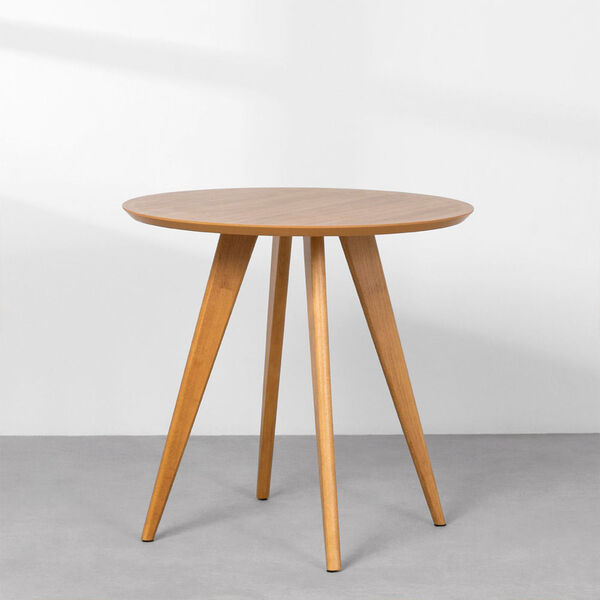 Mesa De Jantar Square Redonda Louro Freijó - 80cm