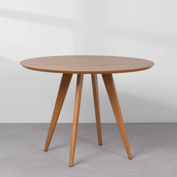 Mesa De Jantar Square Redonda Tampo Louro Freijó - 1 08m