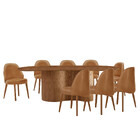 Mesa De Jantar Suiça 220cm Madeira Tampo Laminado Orgânico Co