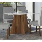 Mesa De Jantar Talia Tampo Chanfrado Com Vidro 120 Cm X 90 Cm