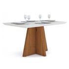 Mesa De Jantar Talia Tampo Chanfrado Com Vidro 120 Cm X 90 Cm