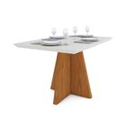 Mesa De Jantar Talia Tampo Chanfrado Com Vidro 140 Cm X 90 Cm