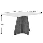 Mesa De Jantar Talia Tampo Chanfrado Com Vidro 140 Cm X 90 Cm