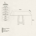 Mesa De Jantar Tampo 90cm Retangular Base Quadrada Estrelar O