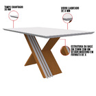 Mesa De Jantar Tampo Com Vidro Alana 160 Cm Off White Base Yp