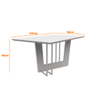 Mesa De Jantar Tampo Com Vidro Cibele 160 Cm Off White - D'ro