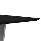 Mesa De Jantar Tampo Com Vidro Cibele 160 Cm Preto Base Off W