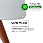 Mesa De Jantar Tampo Com Vidro Quadrada 90x90cm Slim Branco