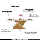 Mesa De Jantar Tampo Curvo Ottawa 200x100 Carvalho/off White