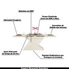 Mesa De Jantar Tampo Curvo Ottawa 200x100 Off White G18 - Gra