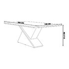 Mesa De Jantar Tampo Curvo Ottawa 200x100 Off White/granite G