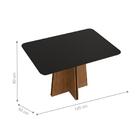 Mesa De Jantar Tampo De Vidro Dallas Freijó Preto Brilho