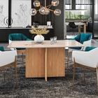 Mesa De Jantar Tampo De Vidro Ellen Off White Noce 6 Lugares