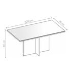 Mesa De Jantar Tampo De Vidro Sally Off White 4 Lugares