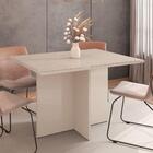 Mesa De Jantar Tampo De Vidro Sally Off White 4 Lugares