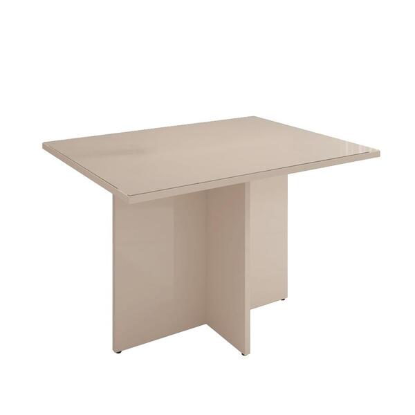 Mesa De Jantar Tampo De Vidro Sally Off White 4 Lugares