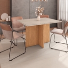 Mesa De Jantar Tampo De Vidro Sally Off White Noce 4 Lugares