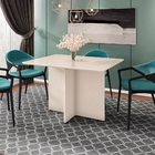 Mesa De Jantar Tampo De Vidro Vegas Off White 4 Lugares