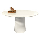 Mesa De Jantar Tampo Laqueado E Vidro 100cm - Base Cone Laque