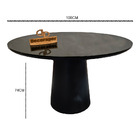 Mesa De Jantar Tampo Laqueado E Vidro 100cm - Base Cone Laque