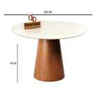 Mesa De Jantar Tampo Laqueado E Vidro 80cm - Base Cone Envern