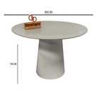 Mesa De Jantar Tampo Laqueado E Vidro 90cm - Base Cone Laquea