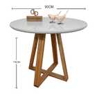 Mesa De Jantar Tampo Laqueado E Vidro 90cm - Base X - Off Whi