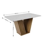 Mesa De Jantar Tampo Marmorizado Branco Com Vidro 6 Lugares I