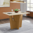 Mesa De Jantar Tampo Mdf Com Vidro Canto Reto 120 Cm Vértice