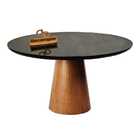 Mesa De Jantar Tampo Redondo Laqueado E Vidro 120cm - Base Co