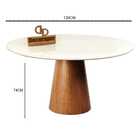 Mesa De Jantar Tampo Redondo Laqueado E Vidro 120cm - Base Co