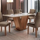 Mesa De Jantar Tampo Vidro Dakota 160x80cm Espanha Espresso M