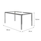 Mesa De Jantar Tampo Vidro Incolor Tubos Cromados