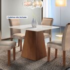 Mesa De Jantar Tampo Vidro Slim Plus 1,0x1,0m Arezo Espresso