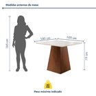 Mesa De Jantar Tampo Vidro Slim Plus 1,0x1,0m Arezo Espresso