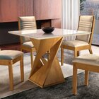 Mesa De Jantar Tampo Vidro Slim Plus 1,0x1,0m Gênova Espresso