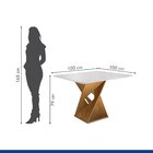 Mesa De Jantar Tampo Vidro Slim Plus 1,0x1,0m Gênova Espresso