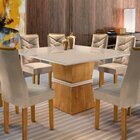 Mesa De Jantar Tampo Vidro Slim Plus 135x135cm Germany Espres