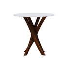 Mesa De Jantar Tiê Tampo Redondo Ø80 Amêndoa/branco