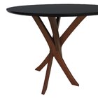 Mesa De Jantar Tiê Tampo Redondo Ø80 Amêndoa/preto