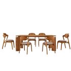 Mesa De Jantar Tokyo Tampo 180cm Madeira Laminado Com 6 Cadei