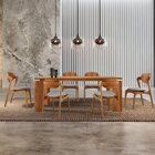 Mesa De Jantar Tokyo Tampo 180cm Madeira Laminado Com 6 Cadei