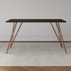 Mesa De Jantar Trama Base Cobre Com Tampo Amêndoa 140 X 80 -