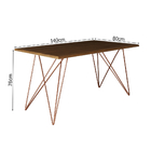 Mesa De Jantar Trama Base Cobre Com Tampo Amêndoa 140 X 80 -